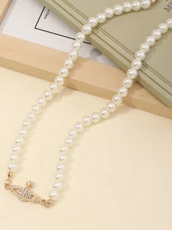 Planet Pendant Pearl Necklaces