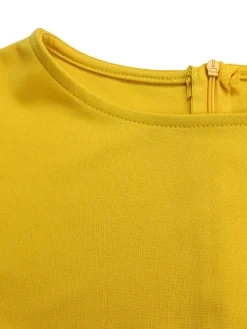 Pleated Cape Sleeve Midi Dress