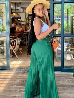 Pleated Loose Wide Leg Long pants