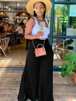 Pleated Loose Wide Leg Long pants