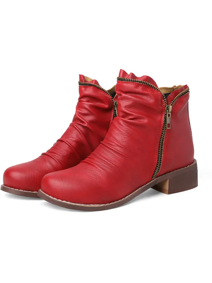 Plus Size Chelsea Side Zipper Ankle Boots