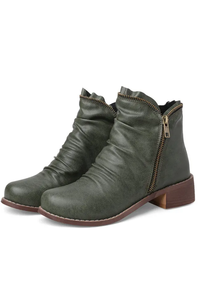Plus Size Chelsea Side Zipper Ankle Boots