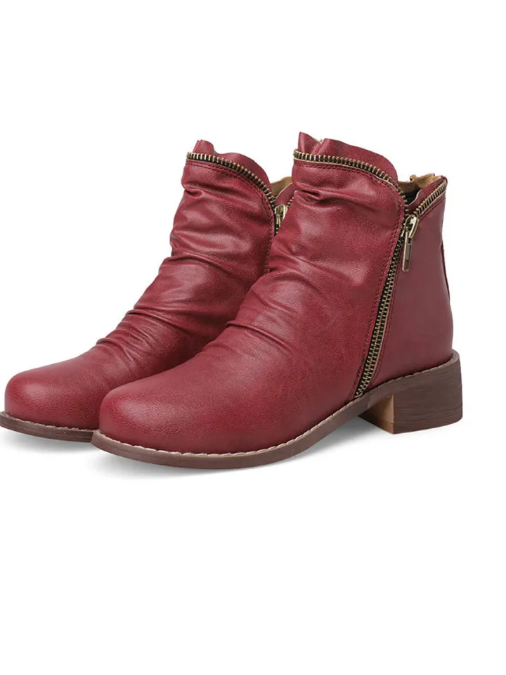 Plus Size Chelsea Side Zipper Ankle Boots