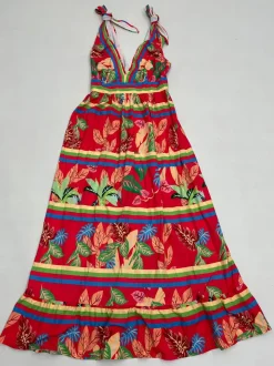 Plus Size Floral Print Strap A-Line Maxi Dress