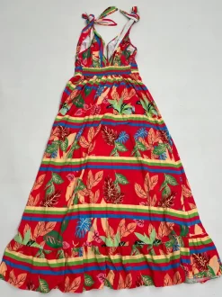 Plus Size Floral Print Strap A-Line Maxi Dress