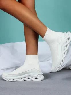 Plus Size Knit Slip-On Sock Sneakers