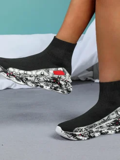 Plus Size Knit Slip-On Sock Sneakers