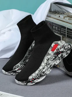 Plus Size Knit Slip-On Sock Sneakers