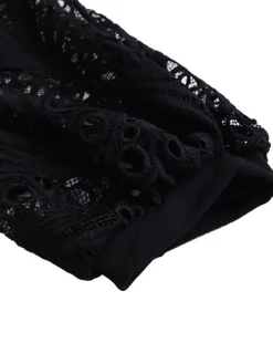 Plus Size Lace Hollow Out Pleated Dress