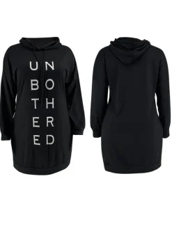 Plus Size Letter Print Hooded Sweatshirt Dress