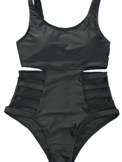 Plus Size One Piece Hollow Out Swimsuit