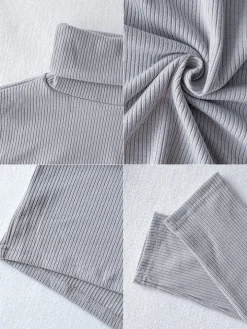 Plus Size Ribbed Pullover Knit Sweater Dress