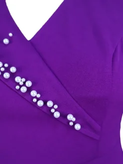 Plus Size Ruffle Bead Midi Dress