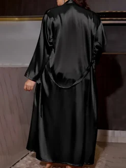 Plus Size Satin Nightgown u0026 Robe Set