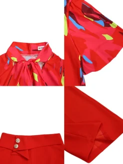 Plus Size Short Sleeve Shirt and Wide Leg Pants Set