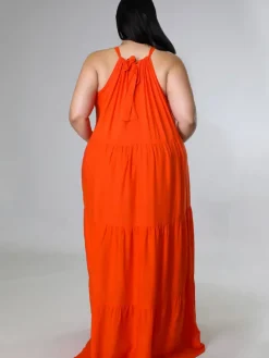 Plus Size Sleeveless Ruched Maxi Dress