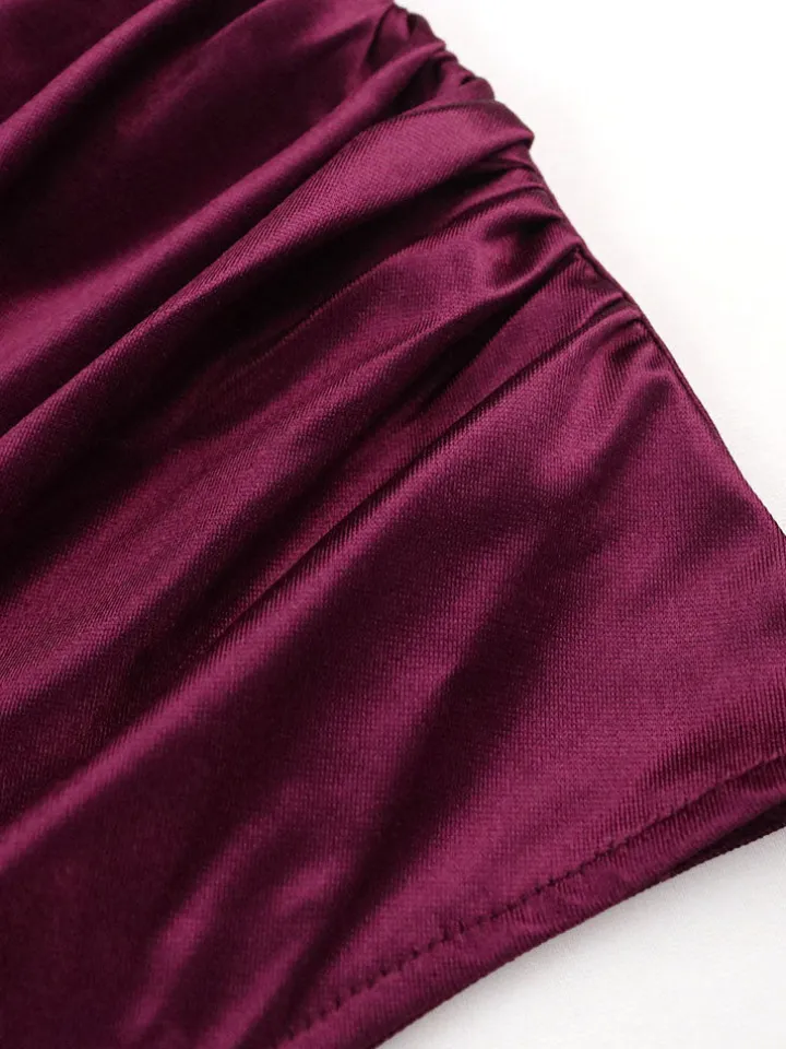 Plus Size Sleeveless Ruched Side Split Maxi Dress