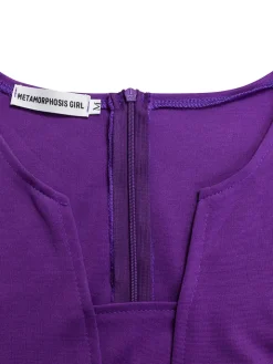 Plus Size Solid Color Half Sleeve Dress