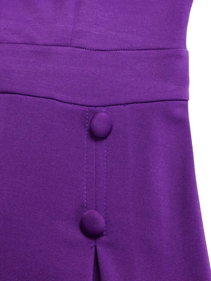 Plus Size Solid Color Half Sleeve Dress