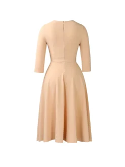 Plus Size Square Neck Pleated Dress