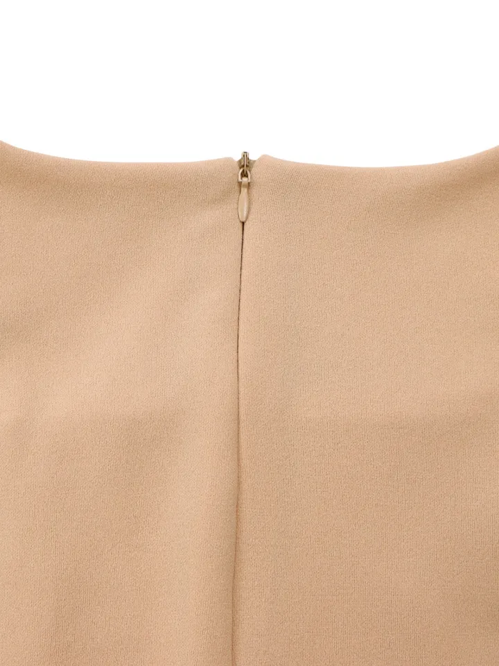 Plus Size Square Neck Pleated Dress