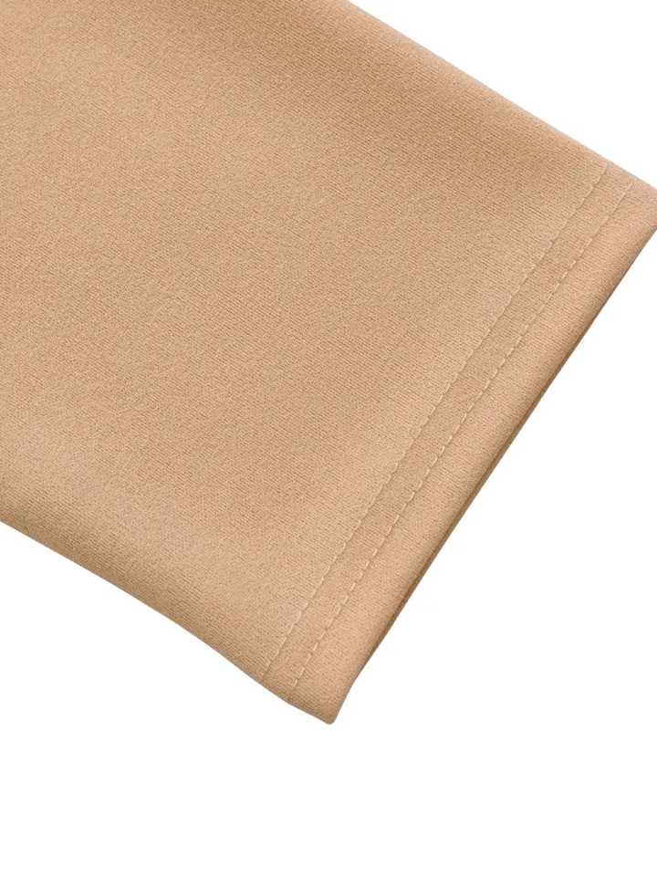 Plus Size Square Neck Pleated Dress