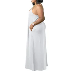 Plus Size Strap Maxi Dress With Pockets