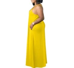 Plus Size Strap Maxi Dress With Pockets