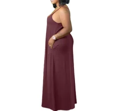 Plus Size Strap Maxi Dress With Pockets