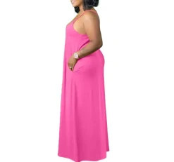 Plus Size Strap Maxi Dress With Pockets