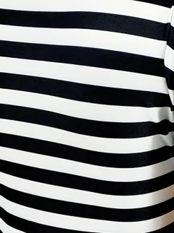 Plus Size Striped Dress with Pockets