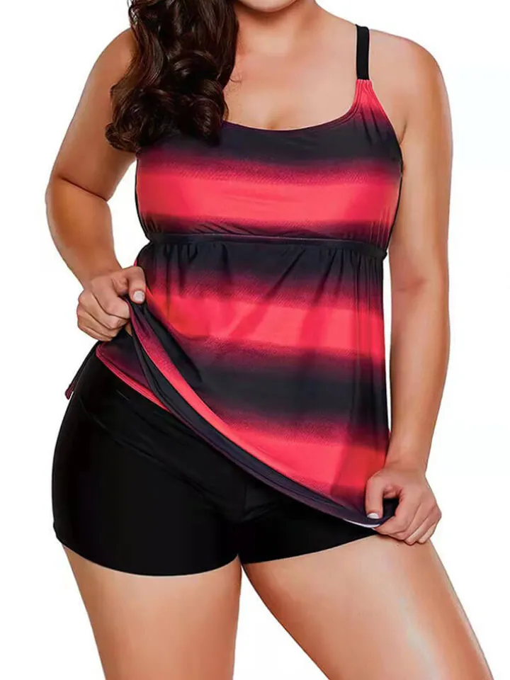 Plus Size Two Piece Sleeveless Swimsuit