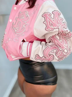 Print Double Layer Baseball Jacket