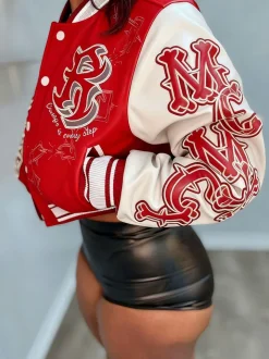 Print Double Layer Baseball Jacket