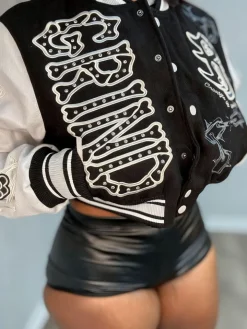 Print Double Layer Baseball Jacket