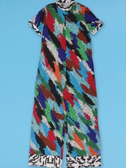 Print Zipper Wide Leg Jumpsuit