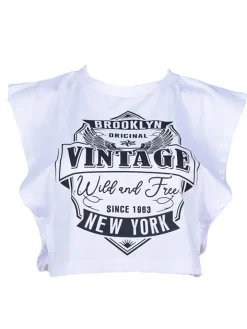 Printed Sleeveless Cut Out Crop Top