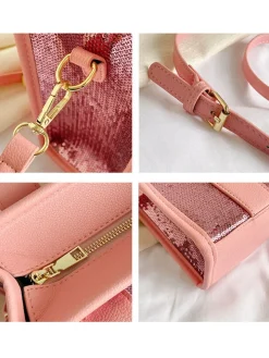 PU Glitter Sequins Versatile Travel Tote Bag