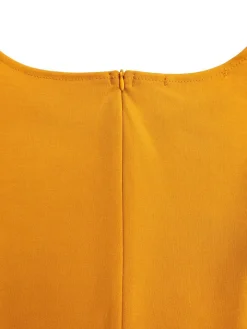 Puff Sleeve Belted A-Line Midi Dress