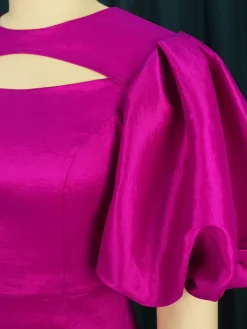 Puff Sleeve Hollow Out Party Dress