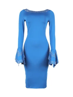 Rhinestone Bodycon Backless Dress