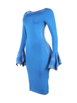 Rhinestone Bodycon Backless Dress