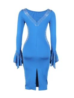 Rhinestone Bodycon Backless Dress