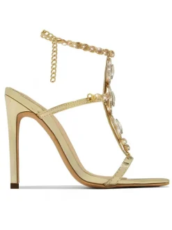 Rhinestone Chain Strap Stiletto Heels