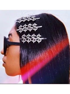 Rhinestone Crystal Letter Hair Pins