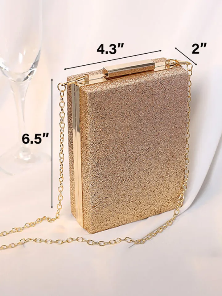 Rhinestone Glitter Chain Cuboid Handbag