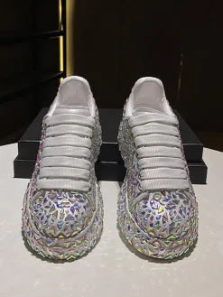 Rhinestone Lace-Up Chunky Sneaker