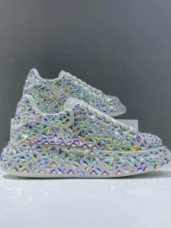 Rhinestone Lace-Up Chunky Sneaker