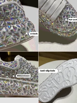 Rhinestone Lace-Up Chunky Sneaker