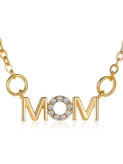 Rhinestone Mom Chain Necklaces